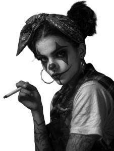 Chicana Clown Girl V3 Vinyl Car Decal Sticker – Waterproof & UV-Resistant 