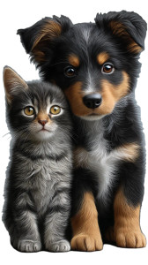 Kitten And Puppy V2 Vinyl Car Decal Sticker – Waterproof & UV-Resistant 