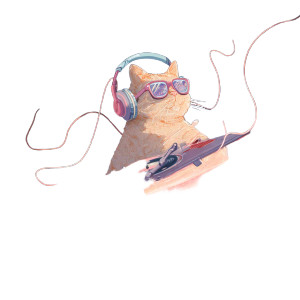 Space Dj Cats Vinyl Car Decal Sticker – Waterproof & UV-Resistant 