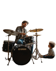 Drumming Dad Vinyl Car Decal Sticker – Waterproof & UV-Resistant 