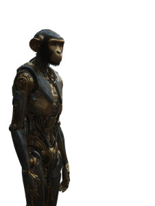 Golden Monkey Robot Vinyl Car Decal Sticker – Waterproof & UV-Resistant 