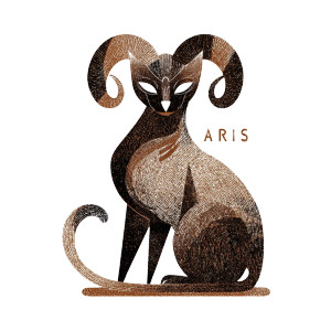 Aries Cat Icon Vinyl Car Decal Sticker – Waterproof & UV-Resistant 