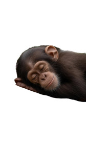 Sleeping Baby Chimpanzee Vinyl Car Decal Sticker – Waterproof & UV-Resistant 