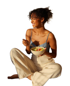 Woman Eating Salad V2 Vinyl Car Decal Sticker – Waterproof & UV-Resistant Woman Eating Salad V2 Vinyl Car Decal Sticker – Waterproof & UV-Resistant