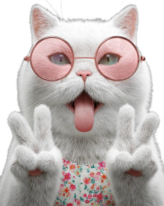 Cute Cat With Glasses Vinyl Car Decal Sticker – Waterproof & UV-Resistant 