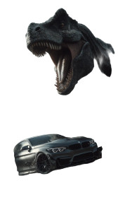 Dino Vs Bmw Vinyl Car Decal Sticker – Waterproof & UV-Resistant 