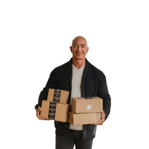 Jeff Bezos Delivering Vinyl Car Decal Sticker – Waterproof & UV-Resistant 