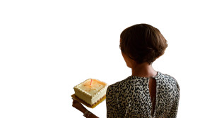 Mother Carrying Cake Vinyl Car Decal Sticker – Waterproof & UV-Resistant 