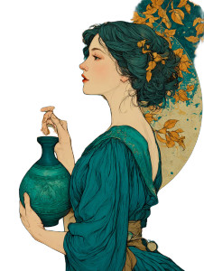 Art Nouveau Portrait V11 Vinyl Car Decal Sticker – Waterproof & UV-Resistant 