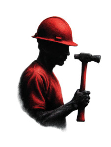 Construction Worker Illustration Vinyl Car Decal Sticker – Waterproof & UV-Resistant 