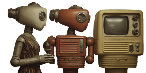 Rusty Robot Dance Vinyl Car Decal Sticker – Waterproof & UV-Resistant 