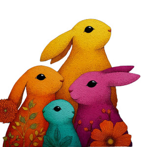 Whimsical Bunnies Vinyl Car Decal Sticker – Waterproof & UV-Resistant Whimsical Bunnies Vinyl Car Decal Sticker – Waterproof & UV-Resistant