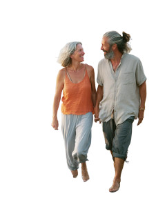 Beach Stroll Couple Vinyl Car Decal Sticker – Waterproof & UV-Resistant 