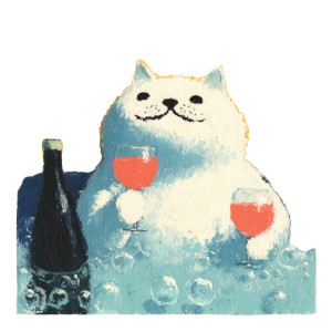 Fat Cat Sipping Vinyl Car Decal Sticker – Waterproof & UV-Resistant 