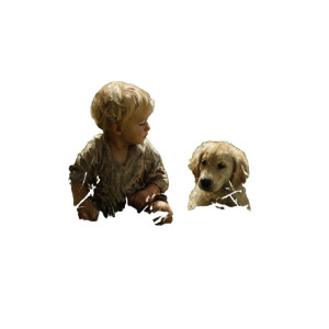 Vintage Boy And Dog Vinyl Car Decal Sticker – Waterproof & UV-Resistant 