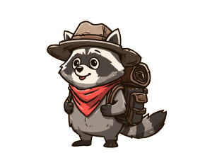 Explorer Raccoon Logo Vinyl Car Decal Sticker – Waterproof & UV-Resistant 