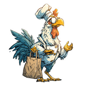 Trendy Chef Chicken Vinyl Car Decal Sticker – Waterproof & UV-Resistant 