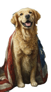 Patriotic Golden Retriever V2 Vinyl Car Decal Sticker – Waterproof & UV-Resistant 