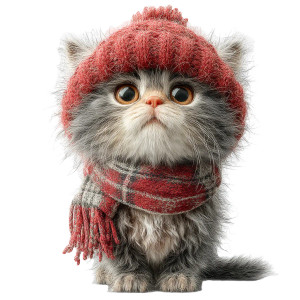 Fluffy Kitten V3 Vinyl Car Decal Sticker – Waterproof & UV-Resistant 