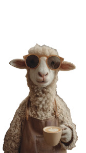Stylish Barista Sheep Vinyl Car Decal Sticker – Waterproof & UV-Resistant 