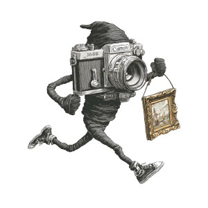 Thieving Camera Cartoon Vinyl Car Decal Sticker – Waterproof & UV-Resistant 