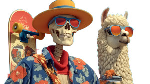 Stylish Skeleton Alpaca Duo Vinyl Car Decal Sticker – Waterproof & UV-Resistant Stylish Skeleton Alpaca Duo Vinyl Car Decal Sticker – Waterproof & UV-Resistant