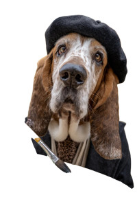 Painting Basset Hound Vinyl Car Decal Sticker – Waterproof & UV-Resistant 
