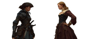 Pirate Vs Noblewoman Vinyl Car Decal Sticker – Waterproof & UV-Resistant 