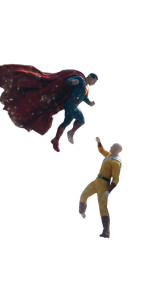 Saitama Vs Superman Vinyl Car Decal Sticker – Waterproof & UV-Resistant 