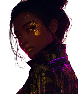 Golden-Eyed Cyberpunk Vinyl Car Decal Sticker – Waterproof & UV-Resistant 