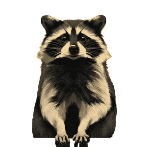 Art Deco Raccoon Vinyl Car Decal Sticker – Waterproof & UV-Resistant 