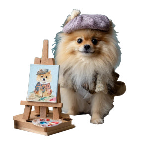 Artistic Pomeranian Vinyl Car Decal Sticker – Waterproof & UV-Resistant 