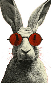 Red Spectacles Rabbit V2 Vinyl Car Decal Sticker – Waterproof & UV-Resistant 