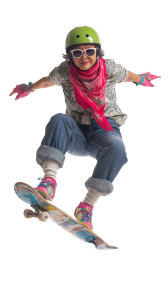 Skateboarding Asian Woman Vinyl Car Decal Sticker – Waterproof & UV-Resistant 
