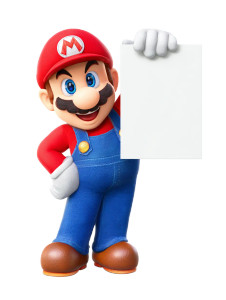 Mario With Sign V4 Vinyl Car Decal Sticker – Waterproof & UV-Resistant 