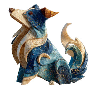 Origami Border Collie Vinyl Car Decal Sticker – Waterproof & UV-Resistant 