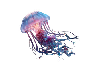 Glowing Mystical Jellyfish Vinyl Car Decal Sticker – Waterproof & UV-Resistant 