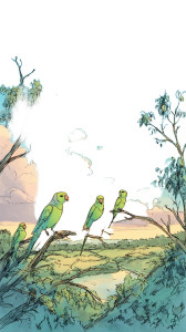 Pastel Parakeets Vinyl Car Decal Sticker – Waterproof & UV-Resistant 