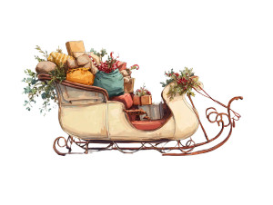 Santa Sleigh Vinyl Car Decal Sticker – Waterproof & UV-Resistant Santa Sleigh Vinyl Car Decal Sticker – Waterproof & UV-Resistant