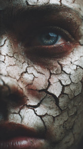 Cracked Human Face Vinyl Car Decal Sticker – Waterproof & UV-Resistant 