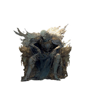 Dwarf Skeleton Throne Vinyl Car Decal Sticker – Waterproof & UV-Resistant 