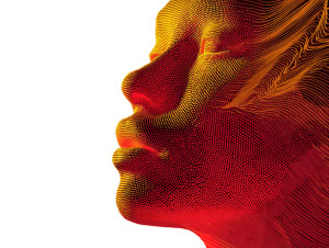 Digital Abstract Portrait Vinyl Car Decal Sticker – Waterproof & UV-Resistant 