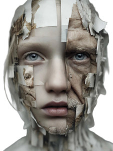 Mixed Face Halves Vinyl Car Decal Sticker – Waterproof & UV-Resistant 