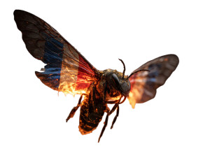 Fiery Xylocopa Phoenix Vinyl Car Decal Sticker – Waterproof & UV-Resistant 