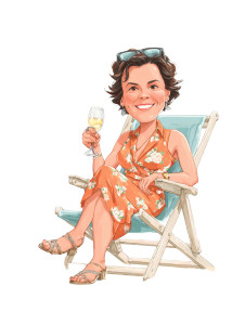 Beach Champagne Lady Vinyl Car Decal Sticker – Waterproof & UV-Resistant 