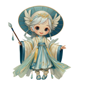 Oriental Playful Fairy Vinyl Car Decal Sticker – Waterproof & UV-Resistant 