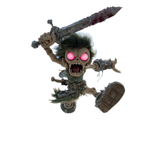 Creepy-Cute Zombie Warrior Vinyl Car Decal Sticker – Waterproof & UV-Resistant 