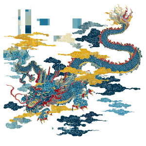 Cloud Dragon Art Vinyl Car Decal Sticker – Waterproof & UV-Resistant 