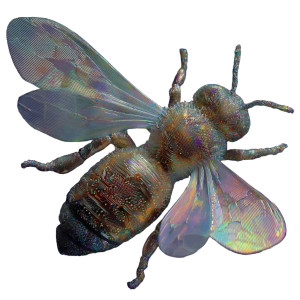 Iridescent Honeybee Art Vinyl Car Decal Sticker – Waterproof & UV-Resistant 