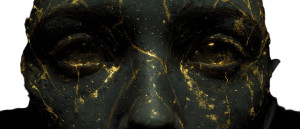 Golden Kintsugi Face Vinyl Car Decal Sticker – Waterproof & UV-Resistant 